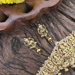 Vriksham Gold Look Alike AD Stone Lakshmi High Neck Choker-G17914