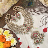 Vriksham Premium Diamond 3 Layer Floral Design Long Neckpiece-G19189