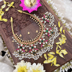 Vriksham Elegant Designer Jadau Kundan Short Guttapusalu Neckpiece-J3713