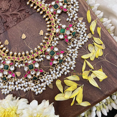 Vriksham Elegant Designer Jadau Kundan Short Guttapusalu Neckpiece-J3713