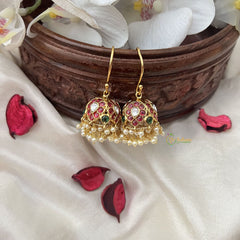Vriksham Precious Kemp Hook Jhumkas-Pearl-G18220