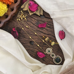 Vriksham Premium Green AD Stone Pendant Chain Neckpiece-G17888