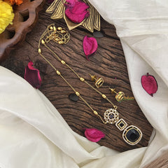 Vriksham Premium Purple AD Stone Pendant Chain Neckpiece-G17890