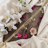 Vriksham Antique Gold Flgaro & Half Moon Drop Champ Hipchain-White-Pearls-G20787