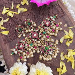 Vriksham Elegant Kundan Jadau Floral Lakshmi Choker-Off White Beads-J3708