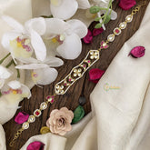 Vriksham Exquisite White Red Kundan Jadau Sheeshphool-J2805