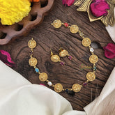 Navarathna Coin Choker Short Neckpiece -G7790