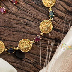 Navarathna Coin Choker Short Neckpiece -G7790
