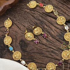 Navarathna Coin Choker Short Neckpiece -G7790