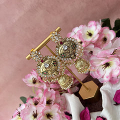 Vriksham Gold Look Alike Floral Jhumkas-Red Green & White-Pearls-G18310