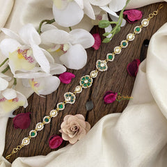 Vriksham Floral Green Kundan Jadau Sheeshphool-J2802