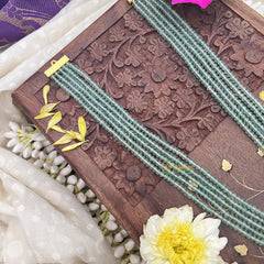 Vriksham Lakshmi Pendant Jadau Kundan 5 Layer Green Beaded Maala neckpiece-J3715