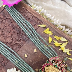 Vriksham Lakshmi Pendant With Maanga Jadau Kundan 5 Layer Green Beaded Maala neckpiece-J3716