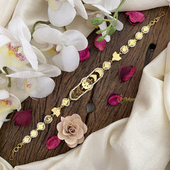 Vriksham Floral Kundan Jadau Sheeshphool-Red Green & White-J2817