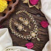 Vriksham Gold Look Alike Floral AD Stone Neckpiece-G16348