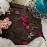 Premium Red Firosa Jadau Horse Pendant Invisible Chain-G14406