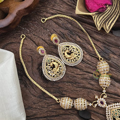 AD Stone Pendant Short neckpiece -Red Green- G9052