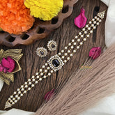 Trendy 3 Layer Purple AD Stone Choker-G14619