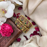 Vriksham Lakshmi Idol & Peacock Golden Design Style Bangles-Red Green-G21618