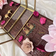 Vriksham Gold Look Alike Half Jhumka-Red Green-Pastel Green Bead-G18298