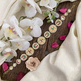 Vriksham Exquisite Coin Style Kundan Jadau Sheeshphool-Red Green & White-J2793