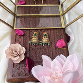 Vriksham Gold Look Alike Half Jhumka-Green-Pastel Green Bead-G18294