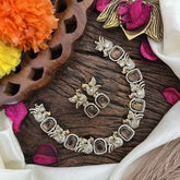 Vriksham Premium Brown AD Stone Peacock Neckpiece-G16329