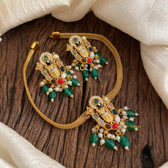 Premium Navratna AD Stone Tirupati Balaji Addigai Choker-G12071