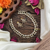 Vriksham Simple AD Stone Leaf Short Neckpiece-G16331