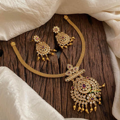 Premium Gold Alike AD Stone Addigai Choker-G12077