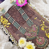 Vriksham Dual Peacock With Pendant Jadau Kundan 4 Layer Beaded Maala neckpiece-J3718