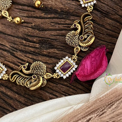 Premium Red AD Stone Short Neckpiece-G10664