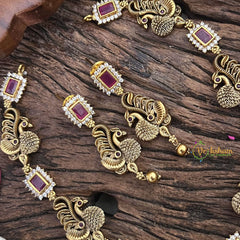 Premium Red AD Stone Short Neckpiece-G10664