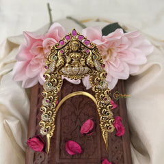 Vriksham Golden Ad Stone Lakshmi Sparkling Peacock Vangi /Armlet-Red Green-G18215