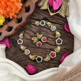 Vriksham Pentagon with Peacock Miulticolor Short Neckpiece-G16287