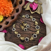 Vriksham Pentagon with Peacock Purple Short Neckpiece-G16284