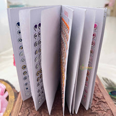 Vriksham Ananya Kunkum Sparkle Multi Stone Color Spiral Bindi Book-Fancy White-BB3559