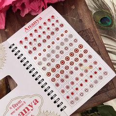 Vriksham Ananya Kunkum Sparkle Multi Stone Color Spiral Bindi Book-Fancy White-BB3559