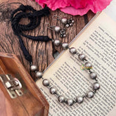 Vriksham Classic Silver Ball Bead Necklace With Dori Neckpiece-S1152