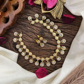 Vriksham Premium Tear Drop & Floral AD Stone Choker-White-G16292