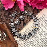 Vriksham Handcrafted Oxidized Silver Cow Motif Statement Choker Neckpiece-S1146
