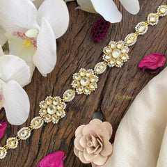 Vriksham Floral Kundan Jadau Sheeshphool-White-J2770