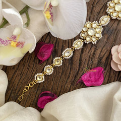 Vriksham Floral Kundan Jadau Sheeshphool-White-J2770