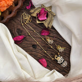 Stylish Purple AD Stone Peacock Pendant Chain-G14507