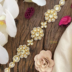 Vriksham Exquisite Floral Kundan Jadau Sheeshphool-White-J2771