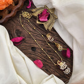 Stylish Red AD Stone Peacock Pendant Chain-G14504