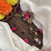 Stylish Blue AD Stone Peacock Pendant Chain-G14503