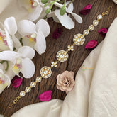 Vriksham Designer Floral Kundan Jadau Sheeshphool-White-J2772