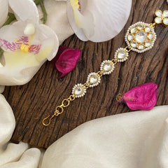 Vriksham Designer Floral Kundan Jadau Sheeshphool-White-J2772