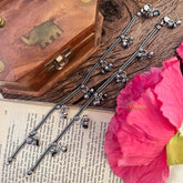 Vriksham Oxidised Silver Ghungroo Floral Long With Delicate Bell Charms Anklet-S1170